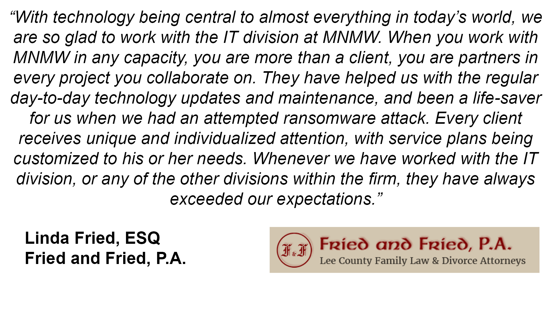 Linda Fried Testimonial