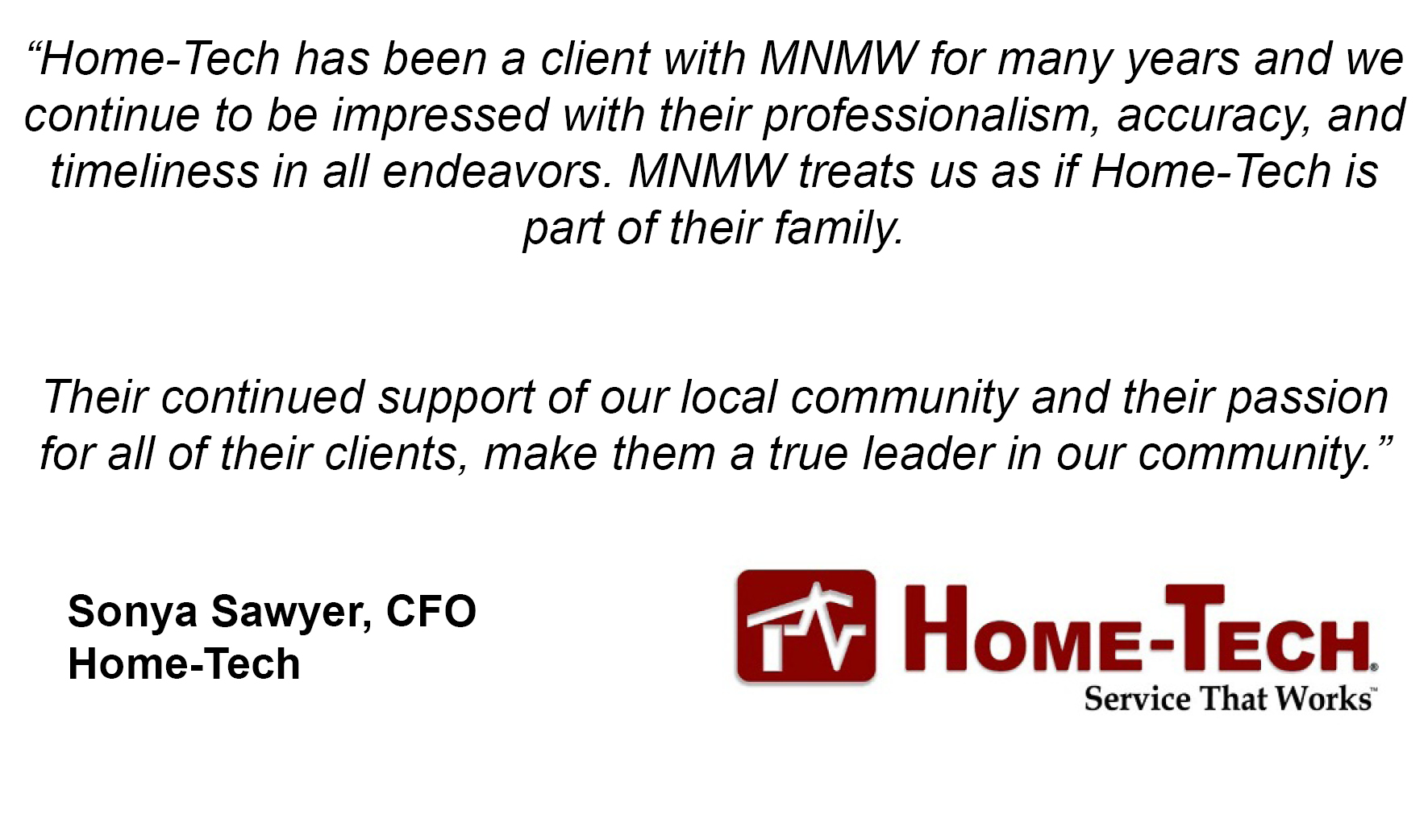 Sonya Sawyer testimonial