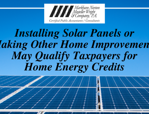Installing Solar Panels or Making Other Home Improvements May Qualify Taxpayers for Home Energy Credits