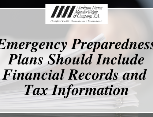 Emergency Preparedness Plans Should Include Financial Records and Tax Information